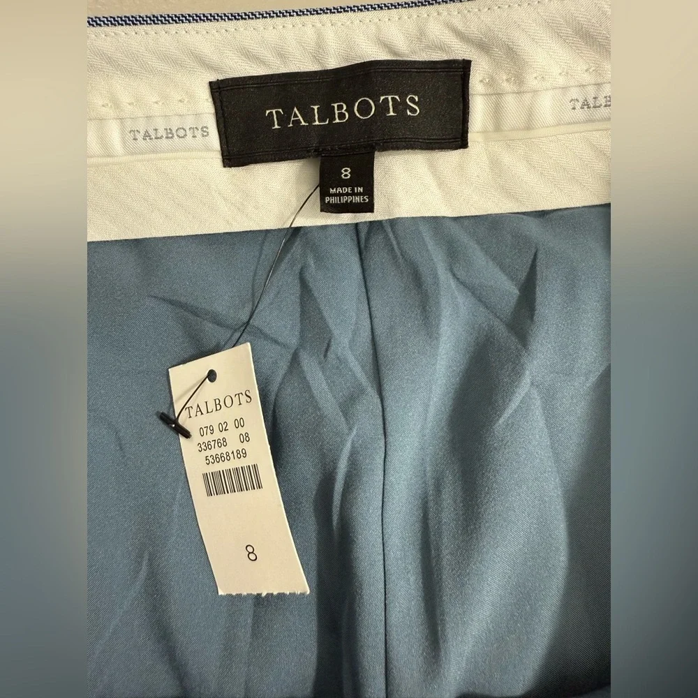 NWT Talbots Sharkskin Straight Leg Dress Pants Size 8